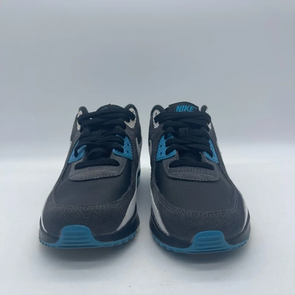 Nike Air Max 90 Leather CD6864-005 Youth Size 5Y Running Shoes Black‎ Dark Grey